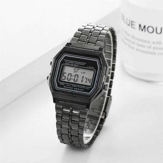 Acnos Brand Digital Black Vintage Square Dial Unisex Wrist Watch for Men Women Pack Of 1 (WR-BLACK)