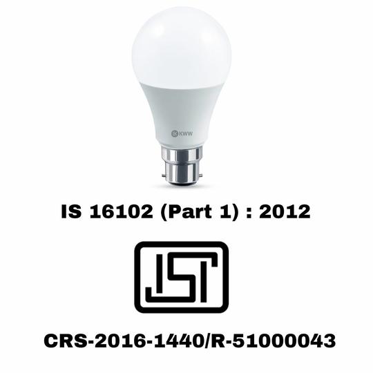 KWW 9W B22 LED Cool Day White LED Bulb, Pack of 3 | Energy-Efficient LED Lighting | Low Power Consumption | Low Electricity Bill | LED for Bedroom, Home, Kitchen, Bathroom, Washroom, Office