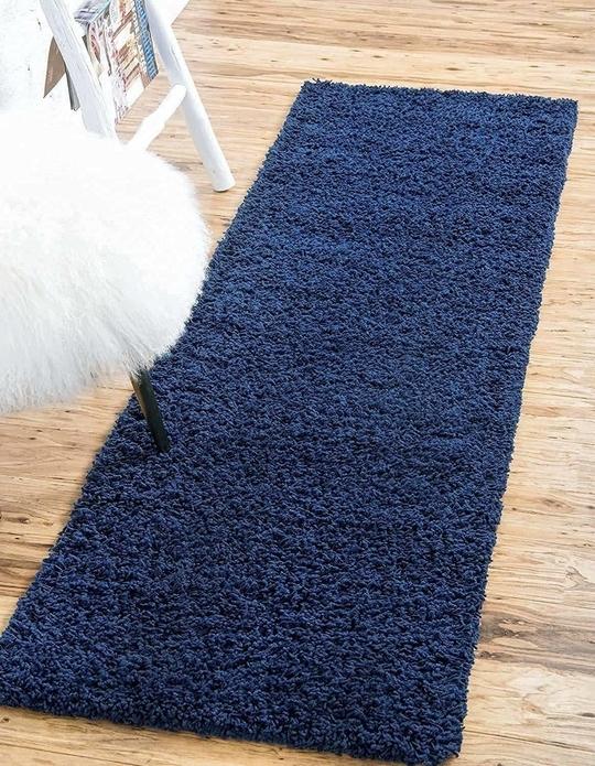 Shag Weaving Carpet Blue Polyester Area Rug (2 ft X 4 ft Rectangle)Blue