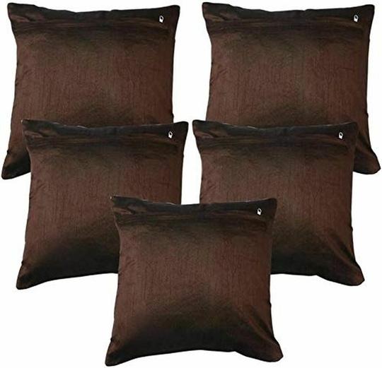 Belive-Me Brown Velvet Cushion Covers (12 x 12 inch) (Pack of 5)