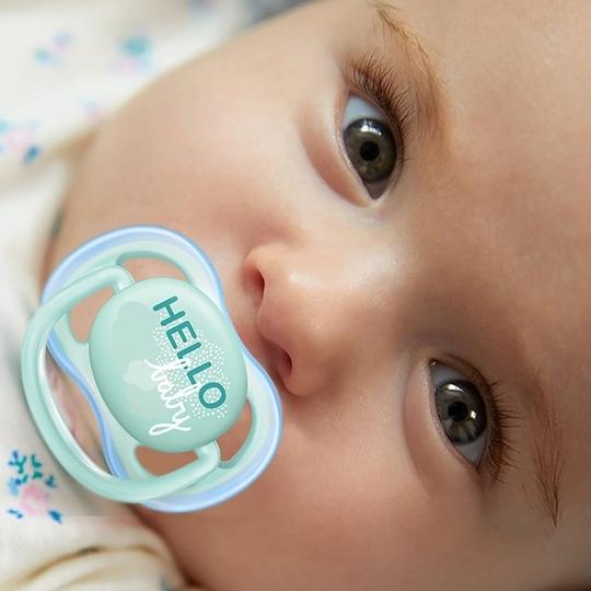 Philips Avent Blue And Green Ultra Air Pacifier For Boy ,0-6 m, 2 pcs