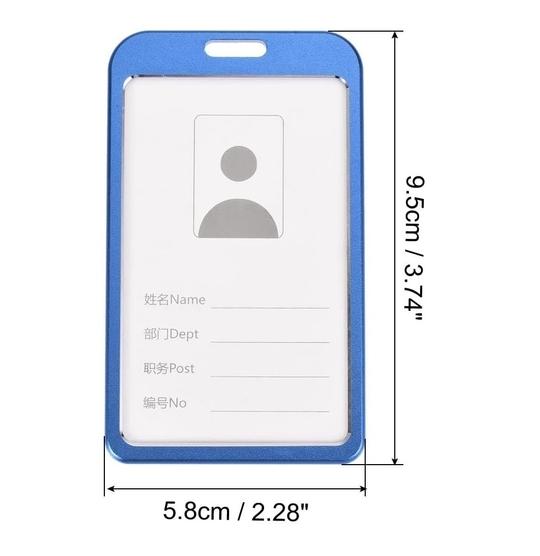 Shining Zon Heavy Duty Retractable Badge Holder with Aluminum Metal Vertical ID Card Holders for Office ID Cards (Set Of 6 Blue Yoyo)