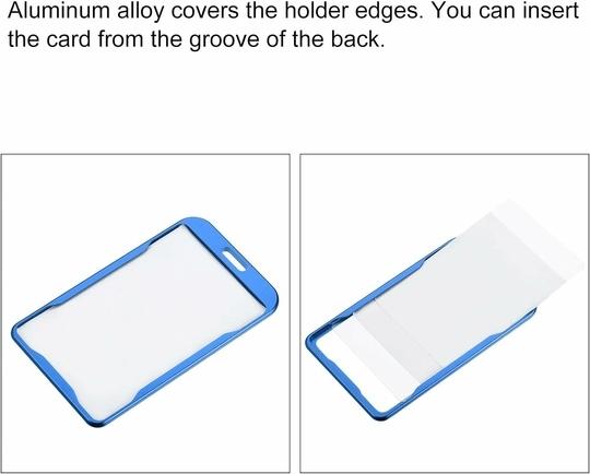Shining Zon Heavy Duty Retractable Badge Holder with Aluminum Metal Vertical ID Card Holders for Office ID Cards (Set Of 6 Blue Yoyo)