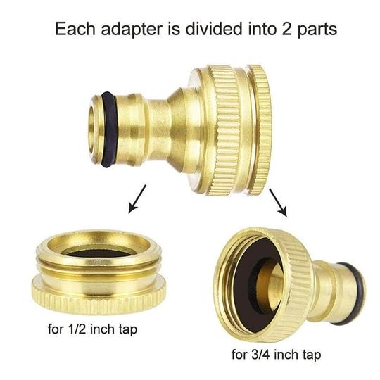 Divine Tree Brass Hose Connector Brass Hose Nozzle Tap Connector For Quick Hose Fitting 1/2 Inch 3/4 Inch Garden Hose Pipe Fitting Pack Of 2