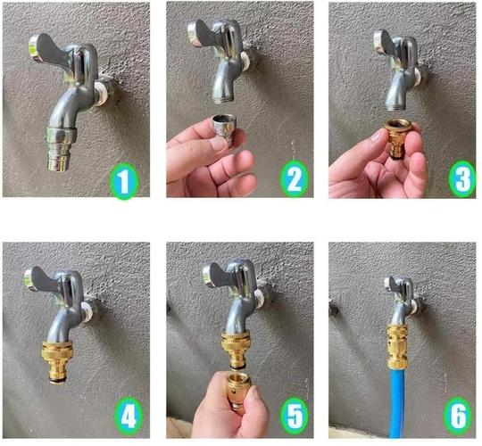 Divine Tree Brass Hose Connector Brass Hose Nozzle Tap Connector For Quick Hose Fitting 1/2 Inch 3/4 Inch Garden Hose Pipe Fitting Pack Of 2
