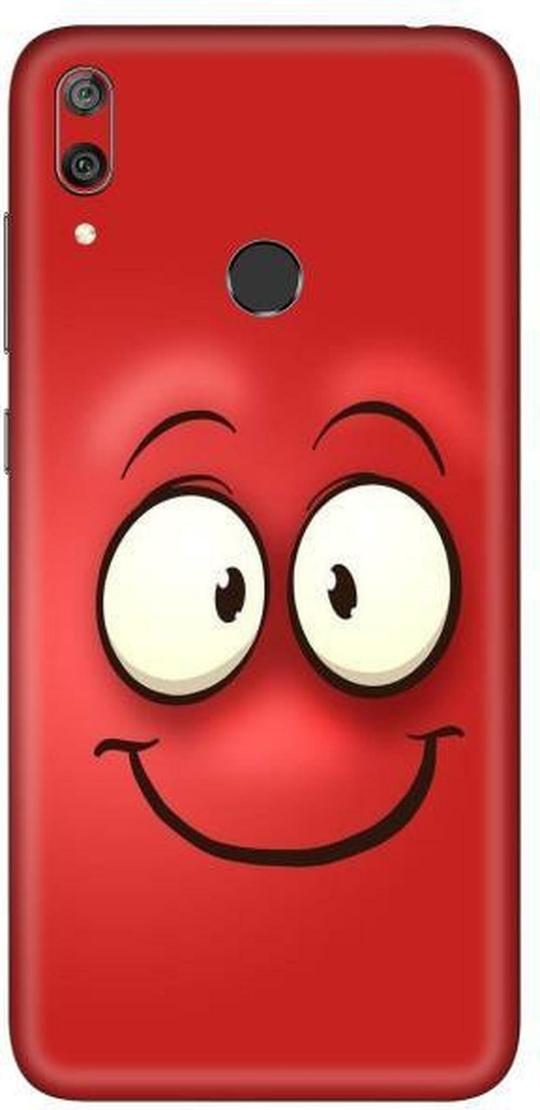 aadia Huawei Y7 Prime (2019) Matte Vinyl Smiley Printed Mobile Skin Sticker with Scratch Resistant Lamination