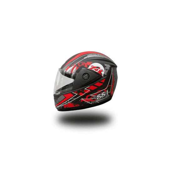 BLACK HELMETS SS-1 FULL FACE HELMET WITH RED GRAPHICS Stylish Matte Black Motorcycle Helmet Comfortable Riding Gear*2