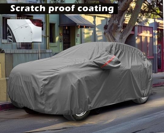 Auto Hub Hyundai Eon Car Cover with Mirror Pocket, Waterproof Layers, Car Cover Eon Waterproof - Taiwan Grey
