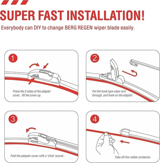 Auto Hub Car Wiper Blade Compatibility with Maruti Suzuki S-Cross New (Model : 2013-Till Date) Windshield Size D-26,P-14