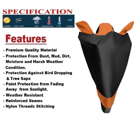 Auto Hub Bike Body Cover for Bajaj Dominar 400 , Dustproof UV Protection water resistant Custom Fit Cover-(Black-Orange )