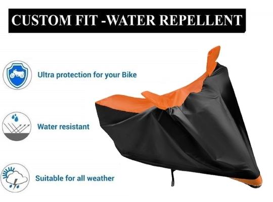 Auto Hub Bike Body Cover for Bajaj Dominar 400 , Dustproof UV Protection water resistant Custom Fit Cover-(Black-Orange )