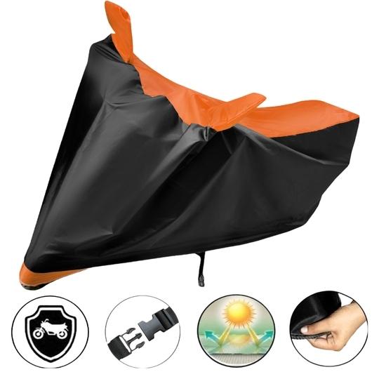 Auto Hub Bike Body Cover for Bajaj Dominar 400 , Dustproof UV Protection water resistant Custom Fit Cover-(Black-Orange )