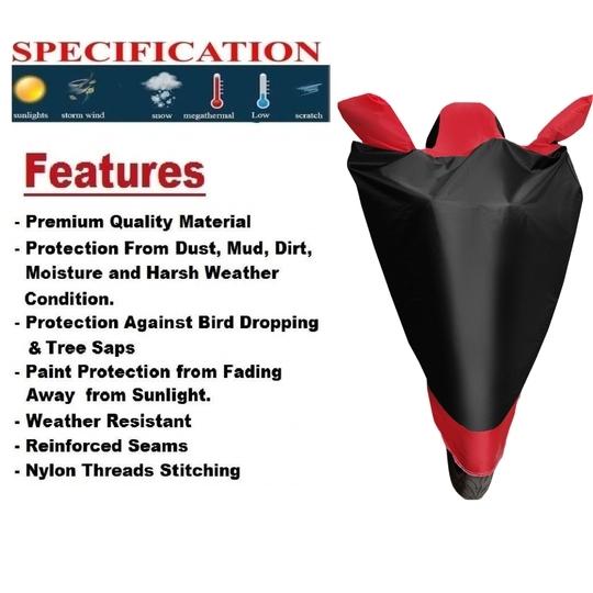 Auto Hub Bike Body Cover for Hero Maestro , Dustproof UV Protection water resistant Custom Fit Cover-(Black-Red)