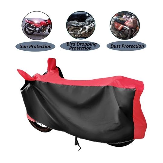 Auto Hub Bike Body Cover for Hero Maestro , Dustproof UV Protection water resistant Custom Fit Cover-(Black-Red)