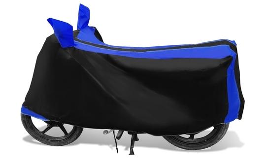 Auto Hub Bike Cover for Royal Enfield Thunder Bird 350 , Dustproof UV Protection water resistant Custom Fit Cover-(Black-Blue)