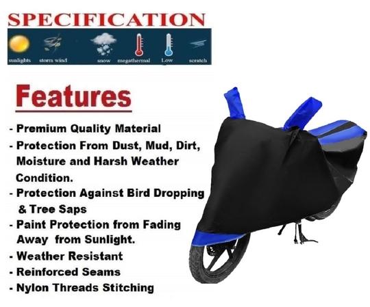 Auto Hub Bike Cover for Royal Enfield Thunder Bird 350 , Dustproof UV Protection water resistant Custom Fit Cover-(Black-Blue)