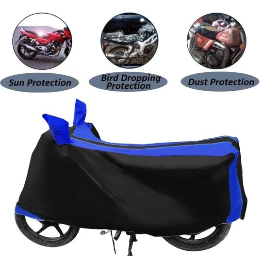 Auto Hub Bike Cover for Royal Enfield Thunder Bird 350 , Dustproof UV Protection water resistant Custom Fit Cover-(Black-Blue)