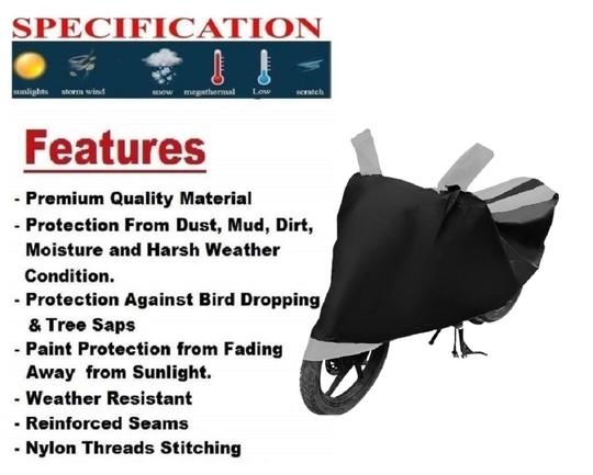 Auto Hub Bike Cover for Royal Enfield Thunder Bird 350 , Dustproof UV Protection water resistant Custom Fit Cover-(Black-Silver )