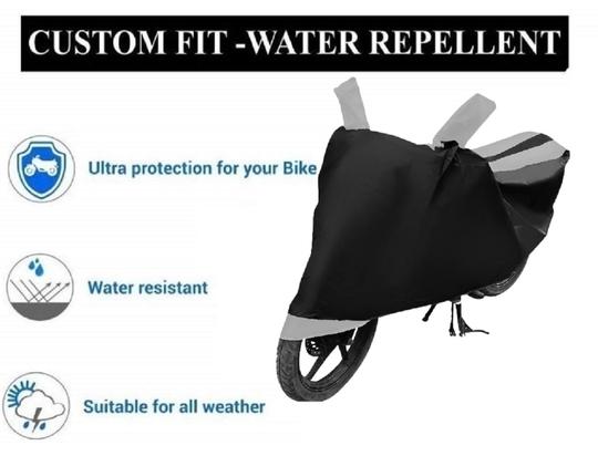 Auto Hub Bike Cover for Royal Enfield Thunder Bird 350 , Dustproof UV Protection water resistant Custom Fit Cover-(Black-Silver )