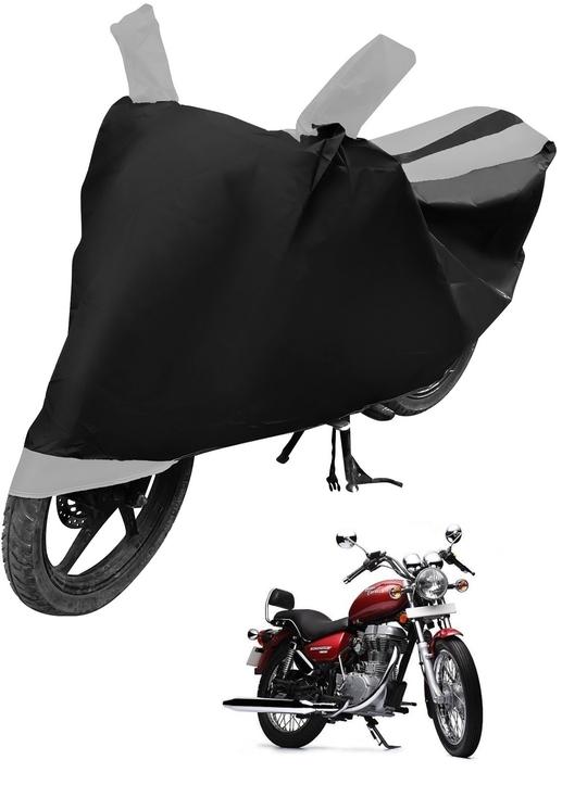 Auto Hub Bike Cover for Royal Enfield Thunder Bird 500 , Dustproof UV Protection water resistant Custom Fit Cover-(Black-Silver )
