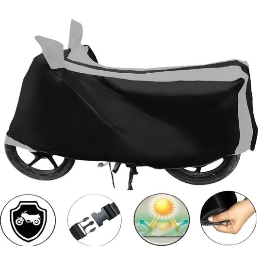Auto Hub Bike Cover for Royal Enfield Thunder Bird 350 , Dustproof UV Protection water resistant Custom Fit Cover-(Black-Silver )