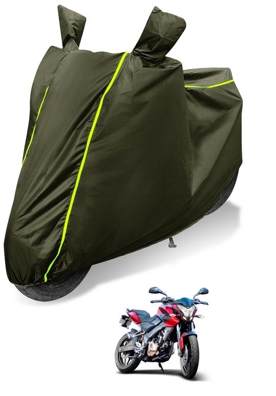 Auto Hub 100% Waterproof Bike Cover for Bajaj Pulsar 200 NS Coated, Dustproof UV Protection Custom Fit bike cover-(Green)