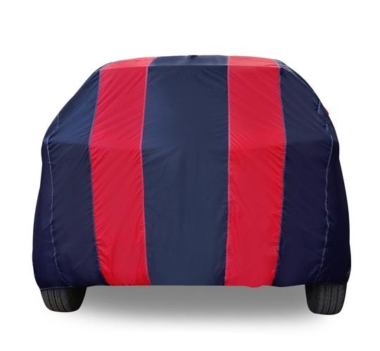 Auto Hub Car Cover Compatible with Tata Indica Vista with Mirror Pockets, Triple Stitched, Navy, Red, Water Resistant Car Body Cover