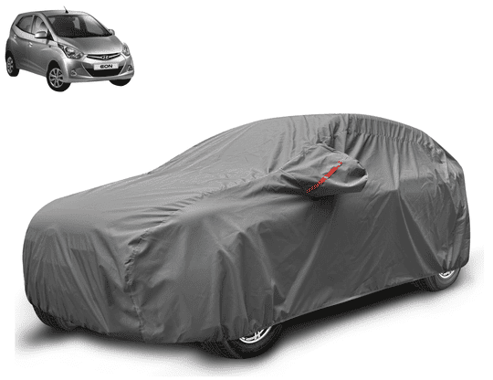 Auto Hub Hyundai Eon Car Cover with Mirror Pocket, Waterproof Layers, Car Cover Eon Waterproof - Taiwan Grey