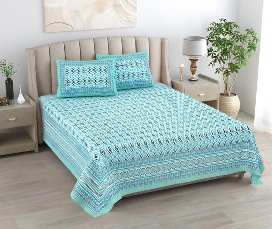Adelia 280 TC 100%COTTON  DOUBLE KING SIZE BEDSHEET WITH PILLOW COVERS