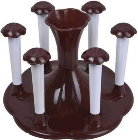 PANCHANAN Stainless steel glass holder | Virgin plastic glass and spoon organizer | Glass holder and cutlery organizer | Glass and spoon stand | Cutlery organizer for 6 glasses | Glass holder with spoon organizer | Kitchen glass and cutlery stand