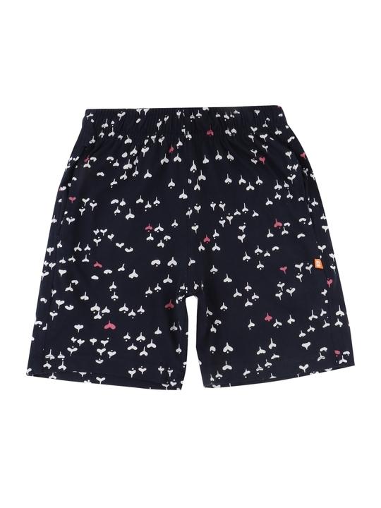 PROTEENS Girls Navy Printed Cotton Shorts
