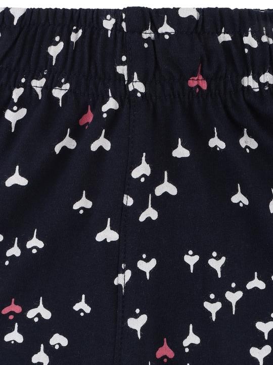 PROTEENS Girls Navy Printed Cotton Shorts