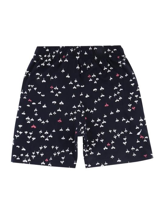PROTEENS Girls Navy Printed Cotton Shorts