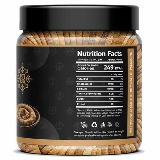 FROZEN NUTS Afghani Anjeer 400gm | Soft Sweet Dried Figs | Healthy Snack Dry Fruit | Fiber Rich Daily Diet Energy Food