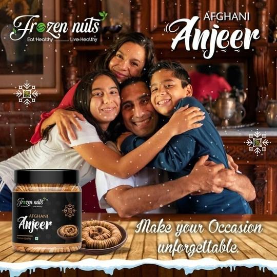 FROZEN NUTS Afghani Anjeer 400gm | Soft Sweet Dried Figs | Healthy Snack Dry Fruit | Fiber Rich Daily Diet Energy Food