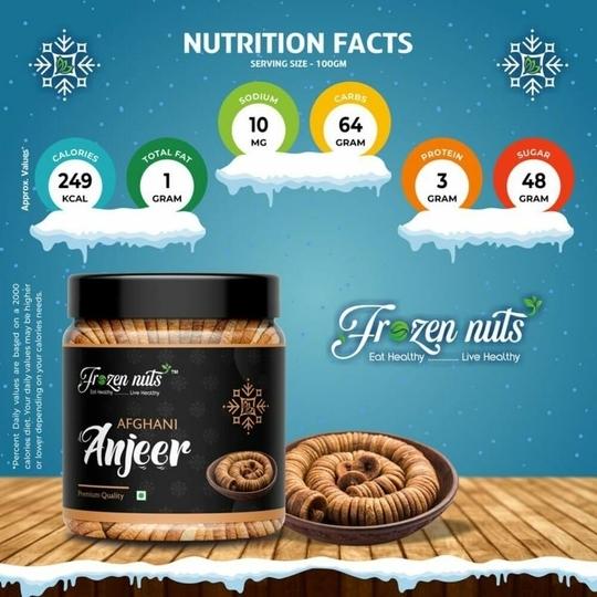 FROZEN NUTS Afghani Anjeer 400gm | Soft Sweet Dried Figs | Healthy Snack Dry Fruit | Fiber Rich Daily Diet Energy Food