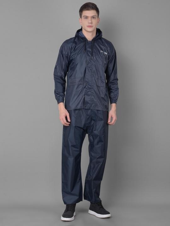 Dollar Rainguard Men's PVC Full Sleeve Solid Raincoat Set With Adjustable Hood and Pocket