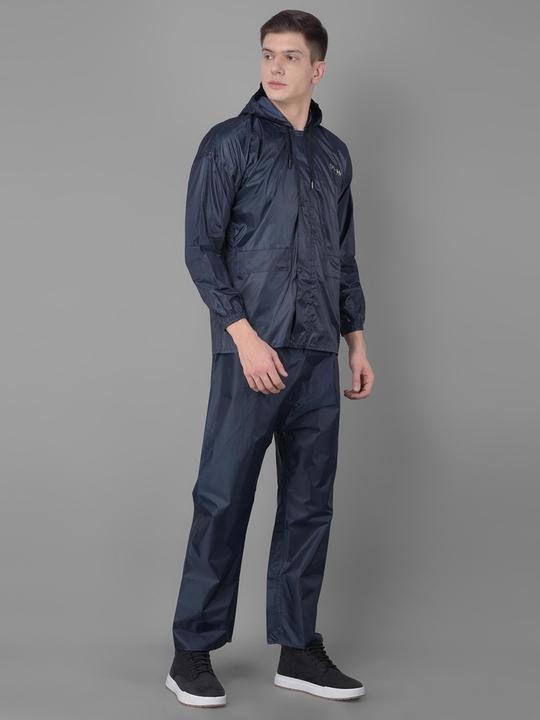 Dollar Rainguard Men's PVC Full Sleeve Solid Raincoat Set With Adjustable Hood and Pocket