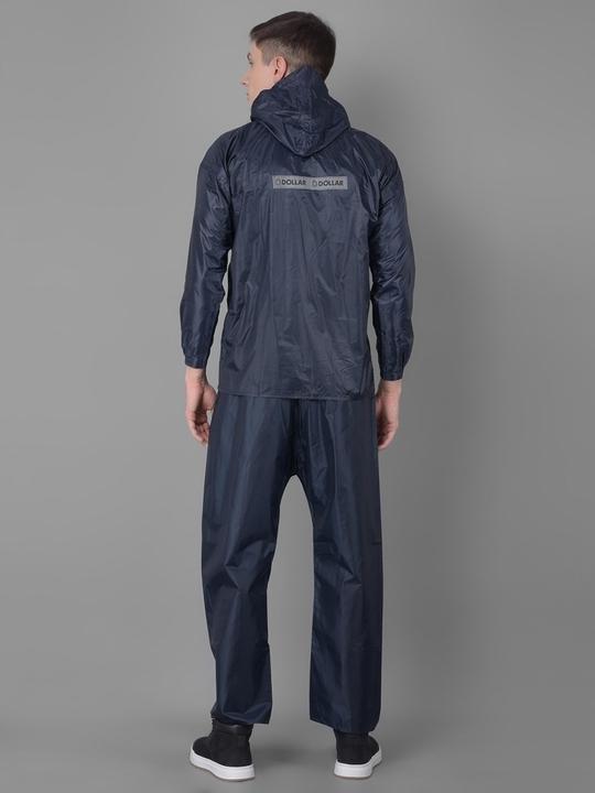 Dollar Rainguard Men's PVC Full Sleeve Solid Raincoat Set With Adjustable Hood and Pocket