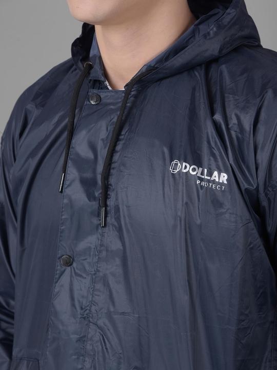Dollar Rainguard Men's PVC Full Sleeve Solid Raincoat Set With Adjustable Hood and Pocket