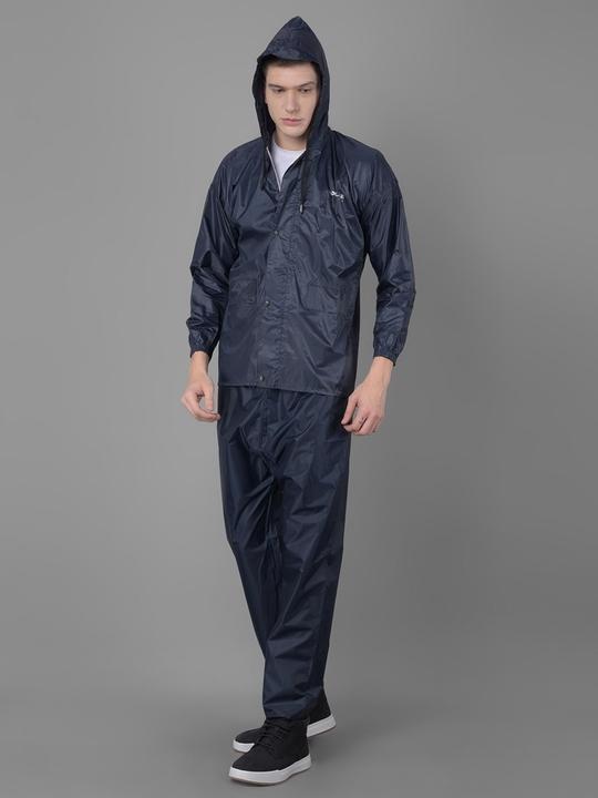 Dollar Rainguard Men's PVC Full Sleeve Solid Raincoat Set With Adjustable Hood and Pocket