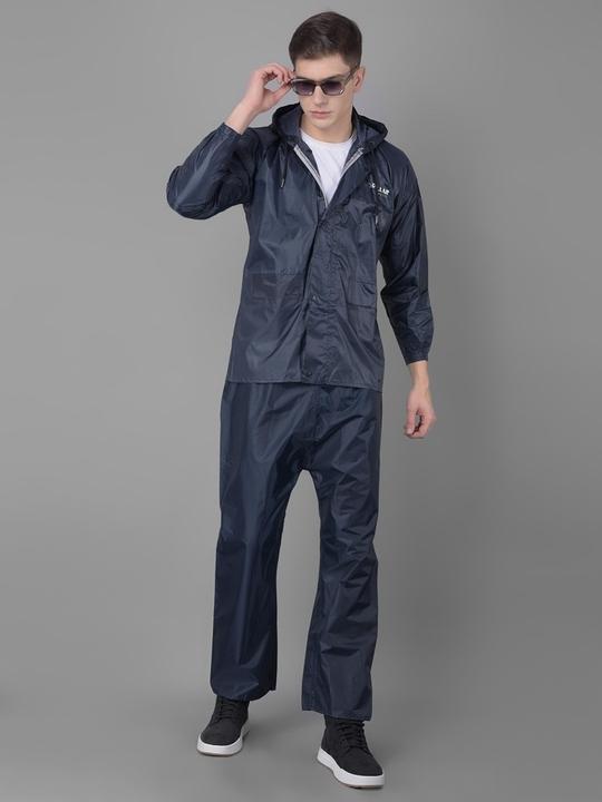Dollar Rainguard Men's PVC Full Sleeve Solid Raincoat Set With Adjustable Hood and Pocket