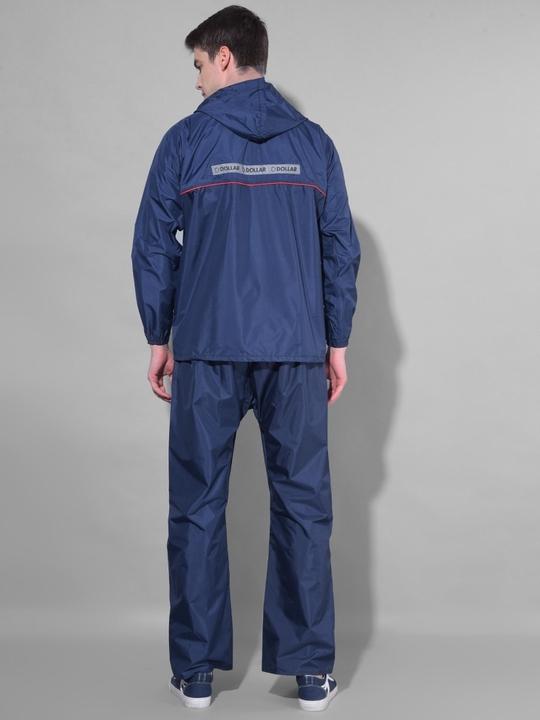 Dollar Rainguard Men's Full Sleeve Solid Raincoat Set With Adjustable Hood and Pocket