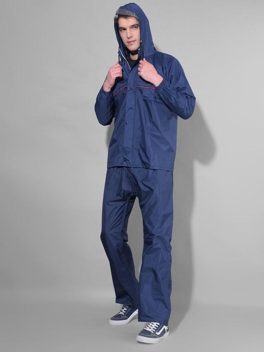 Dollar Rainguard Men's Full Sleeve Solid Raincoat Set With Adjustable Hood and Pocket