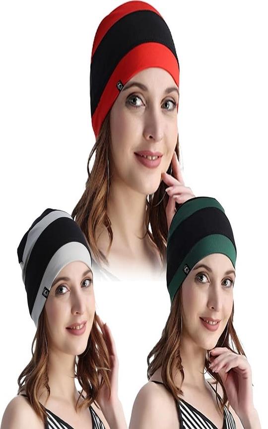 BISMAADH 3 Pieces Dual Color Men Cooling Skull Caps Helmet Liner Sweat Cap Wicking Beanie Welding Caps Do Rags Head Wrap for Women Teens