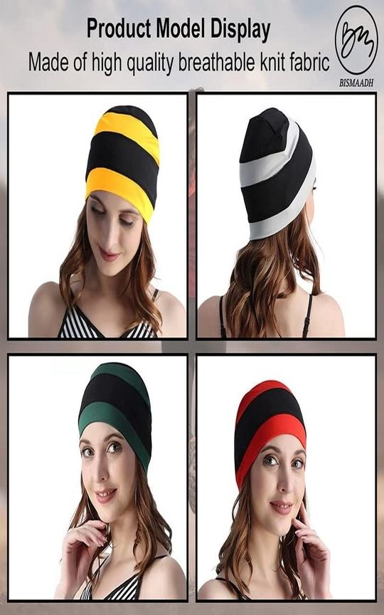 BISMAADH 3 Pieces Dual Color Men Cooling Skull Caps Helmet Liner Sweat Cap Wicking Beanie Welding Caps Do Rags Head Wrap for Women Teens