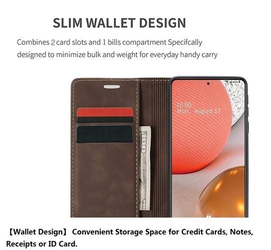 Teletel Prime Leather Finish Cards & Cash Wallet Slim Fit Flip Cover   For  Samsung Galaxy J7 Max | Mobile Case| Back Flip Cover | Coffee Color