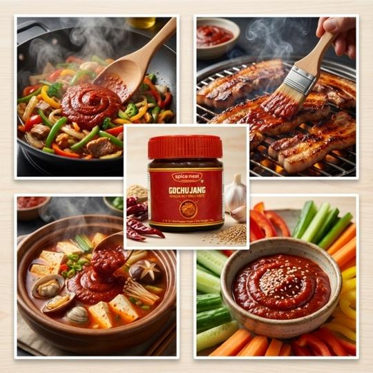 Spice Nest Korean Gochujang Paste 170g | Authentic Fermented Red Chilli Hot Pepper Sauce | Sweet Spicy Umami | For Meggi, Noodles, Chinese