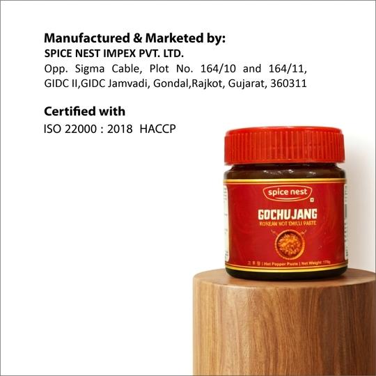 Spice Nest Korean Gochujang Paste 170g | Authentic Fermented Red Chilli Hot Pepper Sauce | Sweet Spicy Umami | For Meggi, Noodles, Chinese