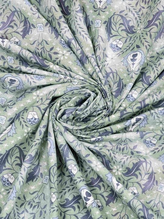 Mafatlal King Size Bedsheet Set, 100% Cotton Percale, 186 TC, 108 x 108 Inches, Elegant Jacquard Weave Print, Soft & Durable Fabric, Includes 2 Pillow Covers, Perfect for All-Season Use (Light green, dark green, navy blue and white)